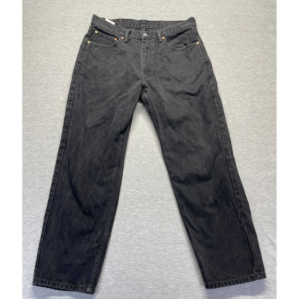 Levi's 550 Jeans Relaxed Fit Straight Jeans Mens 34x32 (Fits 32x29) Black Denim